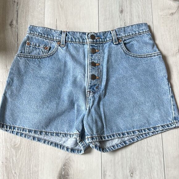 Levi's® Premium 501® ORIGINAL FIT HIGH RISE SHORTS blue size Junior 13 Nwot - Picture 5 of 7